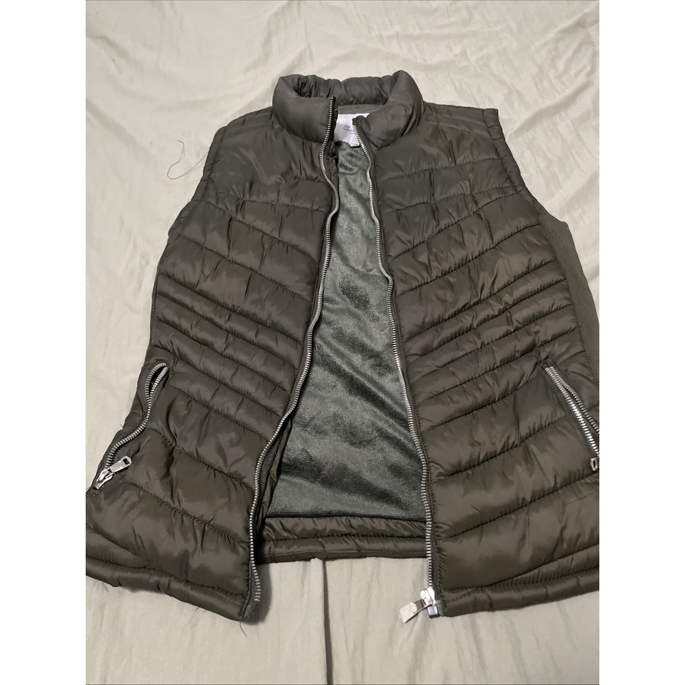 Snobbish Puffer Hooded Vest Woman's Large Double Zip Polyester Blend